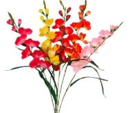 Artificial Orchid Stem, Lot of 10 flowers, Length: 75 cm, Assorted colors