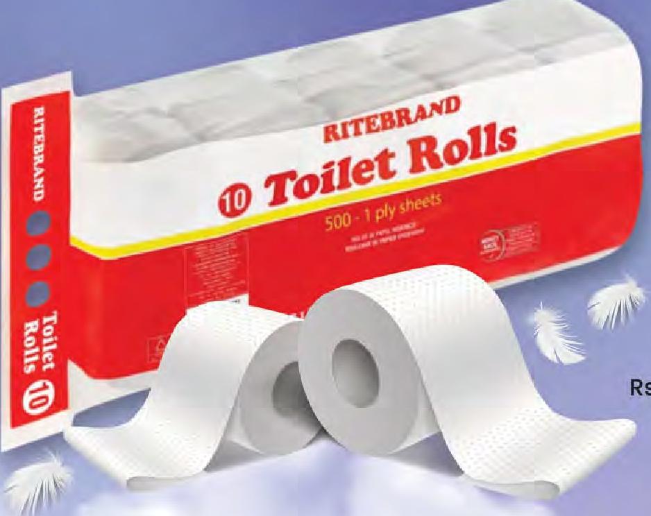 RITEBRAND Toilet Rolls 1 Ply 10's-500 Sheets