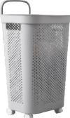 Laundry basket on wheels with telescopic handle