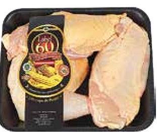 Label 60 Whole Chicken Thighs with Fresh Chicken Breast 500g