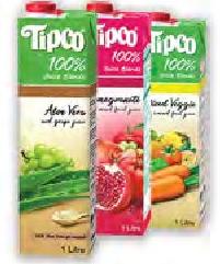 TIPCO Fruit & Vegetable Juice - 1LT All Refs