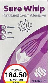 Sure Whip Plant Based Cream Alternative - 1L