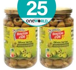 Bouton d'Or Olives Vertes Dénoyautées 333g