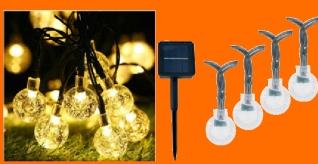 Solar LED Outdoor String Lights 7m 50 Mini Lamps Black