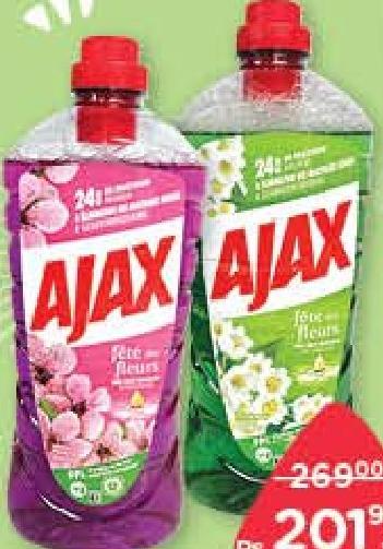 Ajax Nettoyant Ménager Fête des Fleurs Origine Naturelle Cerisier, Coquelicot, Jasmin, Lavande, Muguet 1.25 L