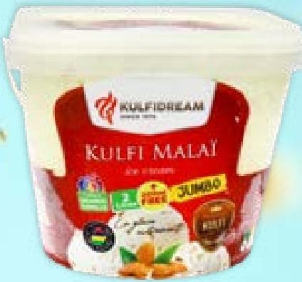 Kulfi Dream Malai Ice Cream Tub 2lt + 200ml Free