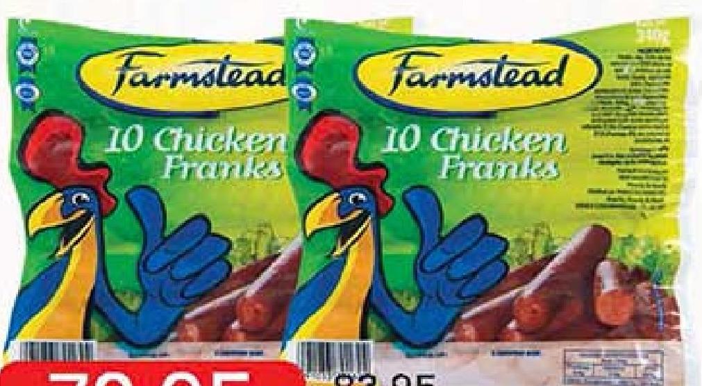 Farmstead Chicken Franks Nature x10 340g