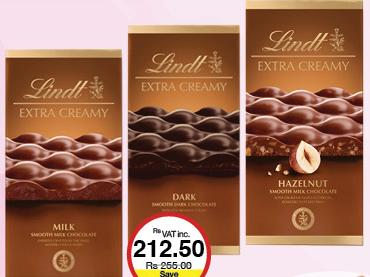 Lindt Extra Creamy Milk/ Hazelnut/ Dark/ Caramel - 80g
