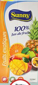 Sunny 100% Fruit Juice Brick (Excluding Orange & Passion) - 1L