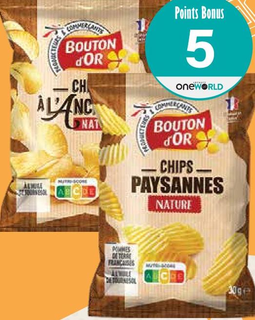 Bouton d'Or Chips Paysannes Nature 30g