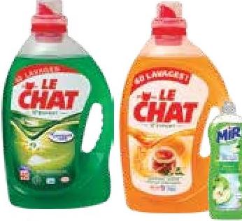 Le Chat Lessive Liquide Machine 3L (Recevez 1 Mir Vaisselle 750ml en Cadeau)