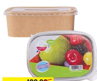 SMOOTH RECTANGULAR KRAFT BOWLS 750ML X 5 PCS