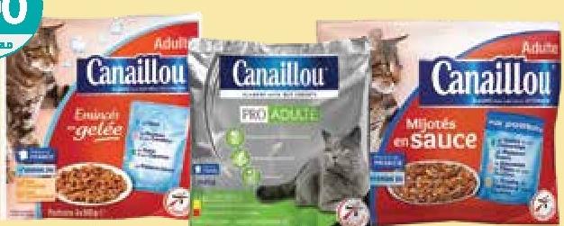 Canillou Émincé en Gelée pour Chat Pro Adulte/Mijoté en Sauce au Poisson 4x100g