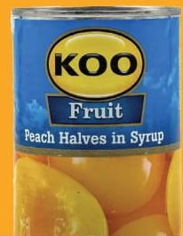 KOO Fruit Peach Halves in Syrup 410g