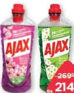 Ajax Nettoyant Ménager Fête des Fleurs Origine Naturelle Cerisier, Coquelicot, Jasmin, Lavande, Muguet 1.25 L