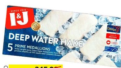 I&J Deep Water Hake Prime Medallions 450g