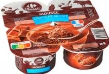 Carrefour Classic Mousse au lait chocolate noir, 4 pots de 60 g