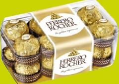 Ferrero Rocher Milk Chocolate Pralines with Hazelnut Filling T16, 200g Box