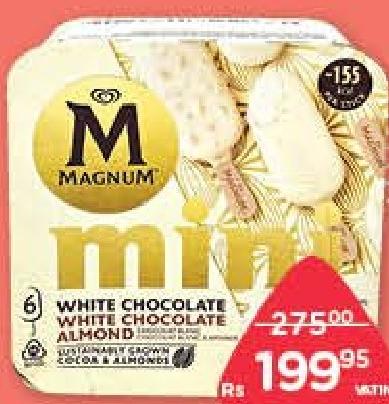 Miko Magnum Mini Glace Almond, Classic, Classic Almond White, White 6 x 55 ml