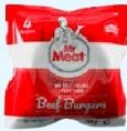 Mr Meat Beef Burgers, 4 pack