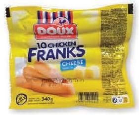 Doux Chicken Franks 340g (5 Refs)