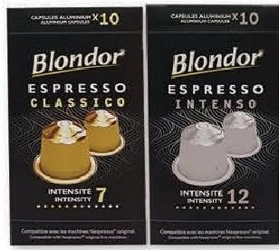Blondor Espresso Classico & Intenso Capsules x10 (4 Refs)