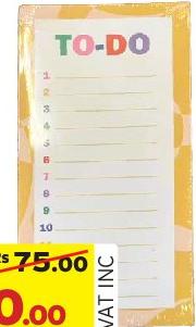 To Do List 60 Sheets 9 X 18cm