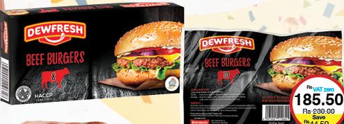 Dewfresh Beef Burgers Box x8 - 400G / Beef Burgers Jumbo Box x4 - 400G