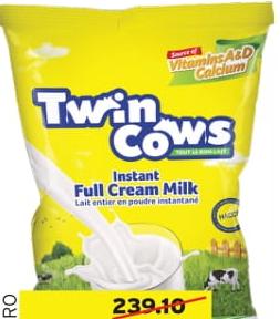 Twin Cows Full Cream Milk Powder 1kg Foil