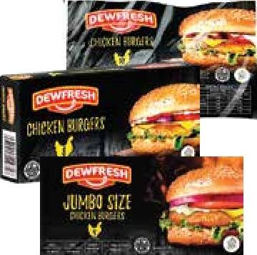 Dewfresh Beef Burgers X 10 / X 8 / Jumbo Beef Burgers 400g
