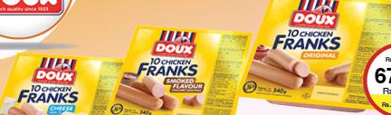 Doux Chicken Franks all refs - 340g