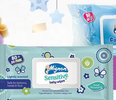 Mignon Sensitive Baby Wipes Camomille / Sensitive x80