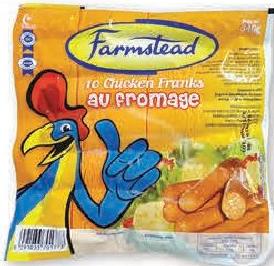 Farmstead Chicken Franks Fromage x10 340g