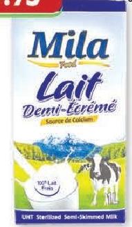 Mila UHT Semi Skimmed Milk 1lt