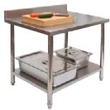 Preparation Table with Splash Guard 80 x 60 x H80 cm 2 Levels Stainless Steel
