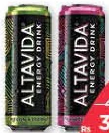 Altavida Energy Drink Original, Melon & Coconut, Strawberry & Mint 250 ml