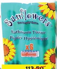 Sunflowers Bathroom Tissue 6 Rolls