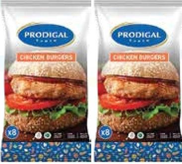 Prodigal Uncoated Chicken Burgers X 8 400g