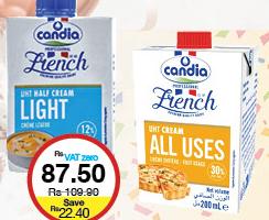 Candia Crème UHT Cuisson Légère 12% / Multi-Usages 30% - 200ml