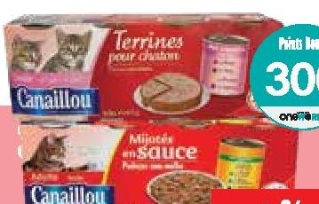 Canallou Mijotés en Sauce Terrines pour Chaton 4x400g