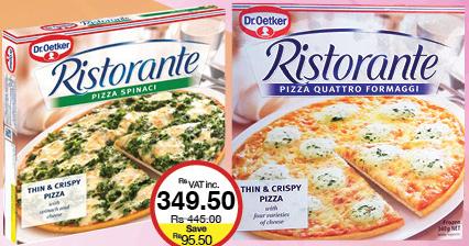 Ristorante 4 Formaggi Pizza 340g / Mozzarella Pizza 355g / Spinachi Pizza 390g