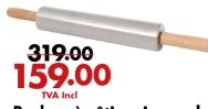 Rolling Pin Large Model 5 x L42.5 cm Stainless Steel / Wood Handles