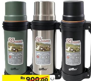 Vacuum Thermos Bottle 1.2L Stainless Steel Black