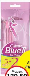 Gillette Blue II For Women Razors 5+2 Free