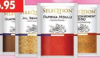 Selection Spices Paprika moulu 4g, Ail semoule 7g, Assaisonnement BBQ 7g, Quatre épices 2g