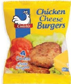 Cuisto Chicken Cheese Burgers x4 228g