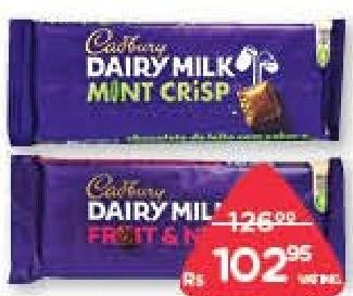 Cadbury Dairy Milk Original, Fruit and Nut, Mint, Top Deck, Whole Nut, Bubbly Original, Top Deck 150 g
