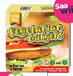 Tropic Vegetarian Burgers X 4 Veg 200g