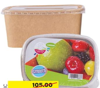 SMOOTH RECTANGULAR KRAFT BOWL 1000ML X 5 PCS