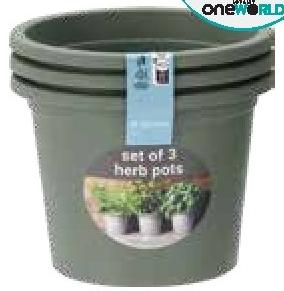 Pro Garden Round Flower Pot Set of 3 x 3 Ø14.5cm